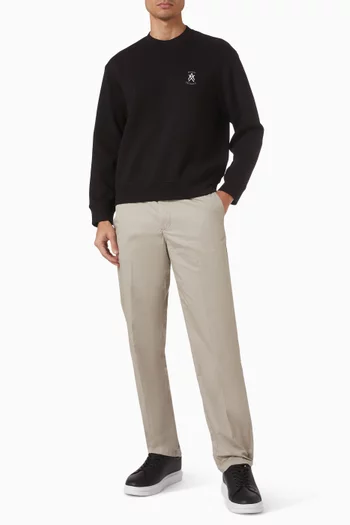 سويت شيرت بشعار الماركة قطن مطاطي مقوى