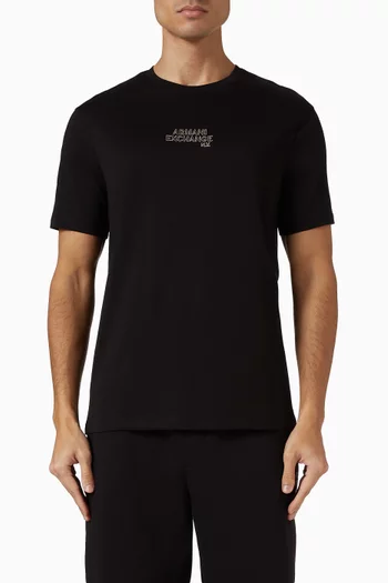 تي شيرت مزين بشعار الماركة قطن