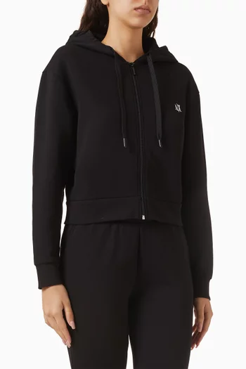 Icon Cropped Hoodie in Cotton-blend