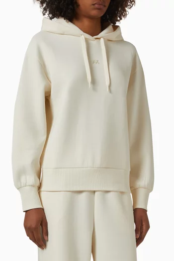 سويت شيرت بغطاء رأس وشعار الماركة AX قطن مطاطي