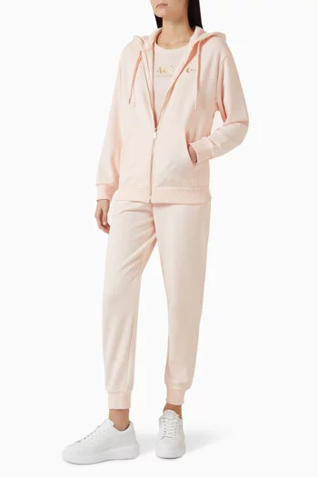 كنزة بغطاء رأس وسحّاب قطن فرنش تيري