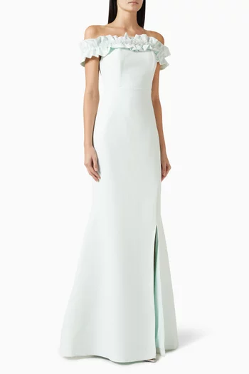 Ruffled Off-shoulder Maxi Dress