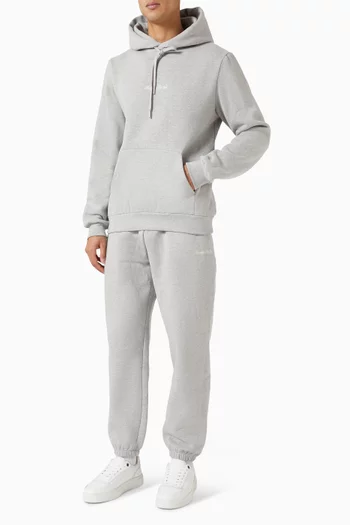 كنزة بغطاء رأس بشعار الماركة مزيج قطن