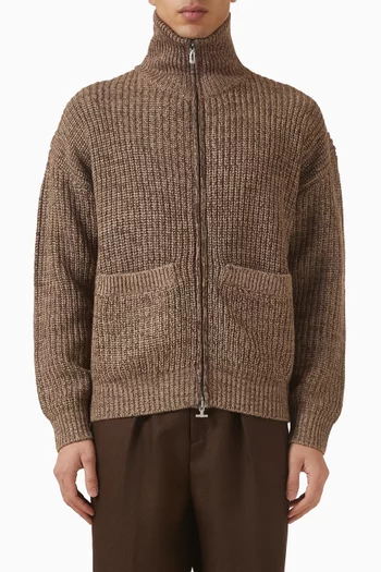 Jamie Oversized Zip Cardigan in Knit