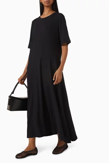Draped Midi Dress in Cotton