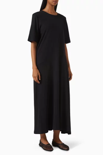 Draped Midi Dress in Cotton