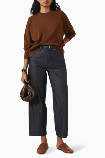 بنطال جينز دينم بقصة ساق أسطوانية