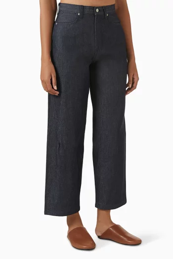 بنطال جينز دينم بقصة ساق أسطوانية