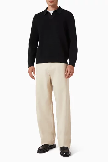 Textured Polo Sweater