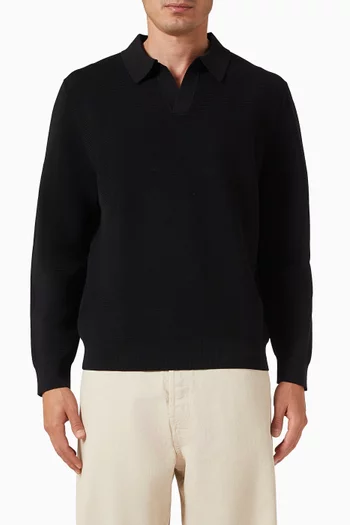 Textured Polo Sweater