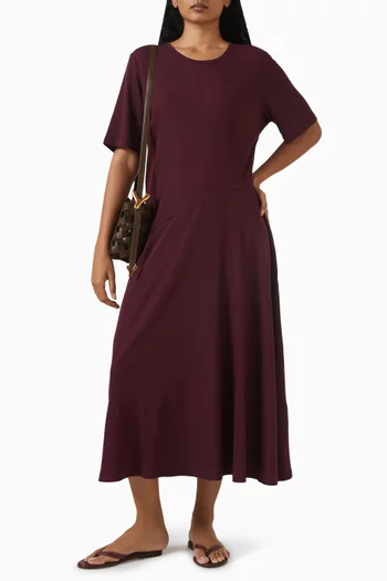 Draped Midi Dress in Cotton