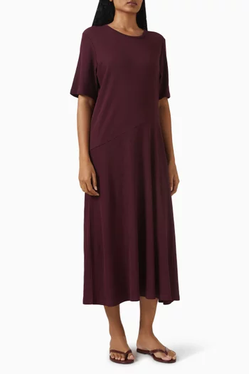 Draped Midi Dress in Cotton