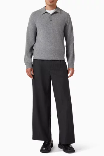 تي شيرت بولو كشمير بلا حياكة جانبية