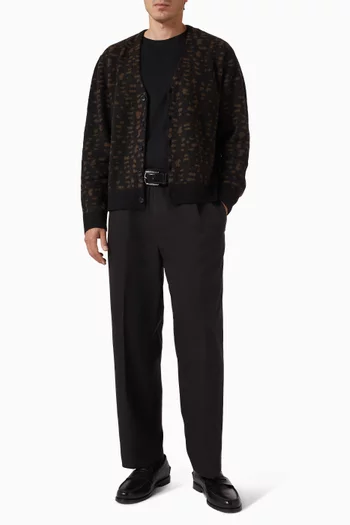 كارديغان صوف ألباكا بنقشة هندسية