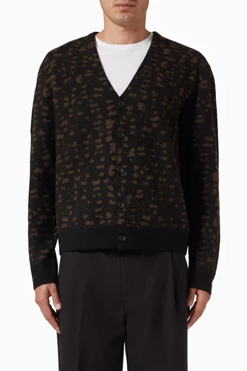 كارديغان صوف ألباكا بنقشة هندسية