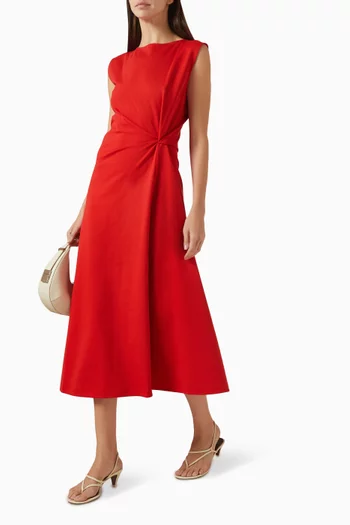 فستان متوسط الطول بعقدة