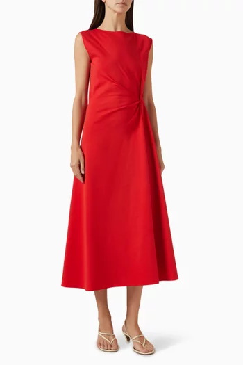 فستان متوسط الطول بعقدة