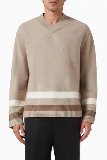 Striped Boiled Sweater in Merino Wool