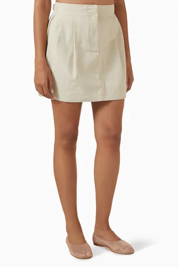 Pleated Buckle Mini Skirt