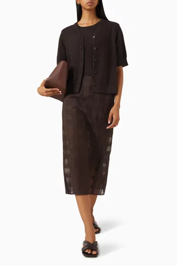 Self-check Midi Skirt