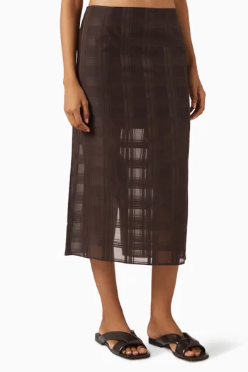 Self-check Midi Skirt