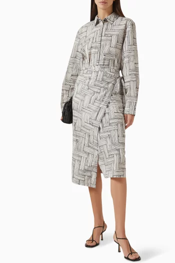 Printed Wrap Skirt in Cotton