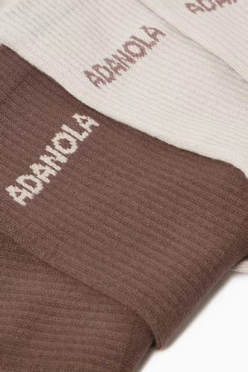 Logo Socks in Cotton-blend, Set of 2