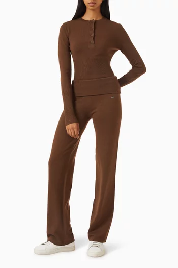 Button-up Sweater in Merino-blend Knit