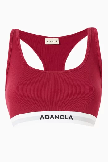 Branded Ribbed Racer Bra