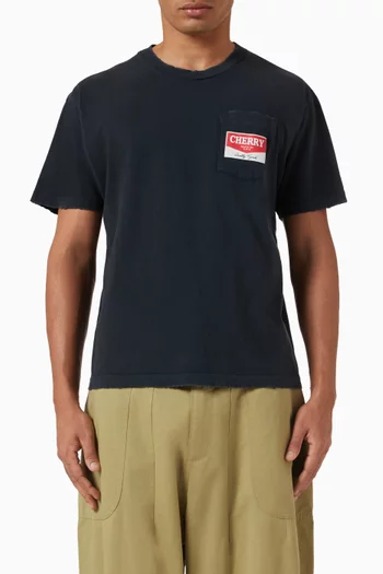 Chevron Distressed Pocket T-shirt in Cotton