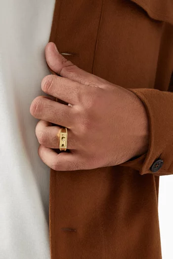 خاتم مون لايت فضة مطلية بالذهب