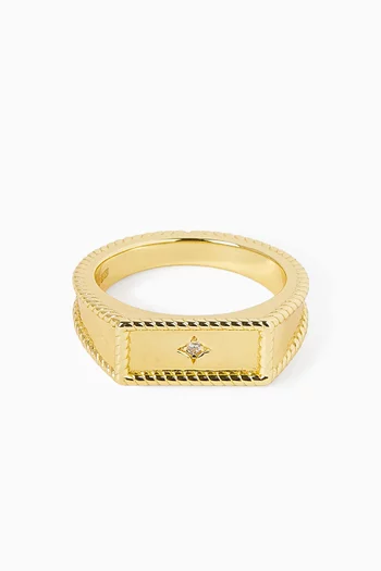 خاتم مون لايت فضة مطلية بالذهب