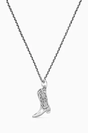 Cowboy Boot Necklace in Sterling Silver