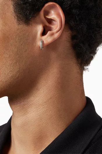 قرط منفرد دائري بتصميم حبل فضة إسترلينية