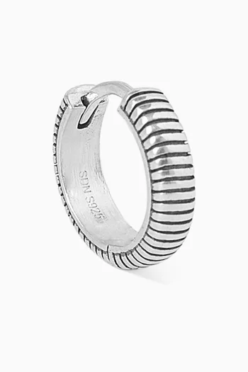 قرط منفرد دائري بتصميم حبل فضة إسترلينية