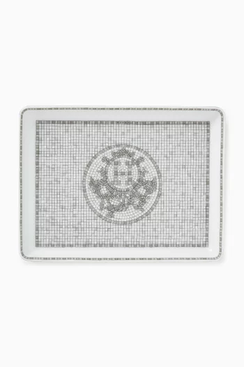 Unused Mosaique au 24 Platinum Tray in Porcelain
