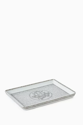 Unused Mosaique au 24 Platinum Tray in Porcelain