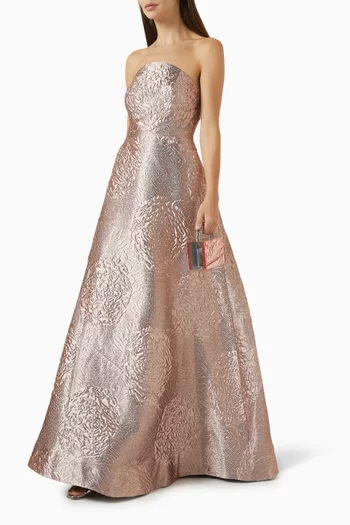 Strapless Gown in Jacquard