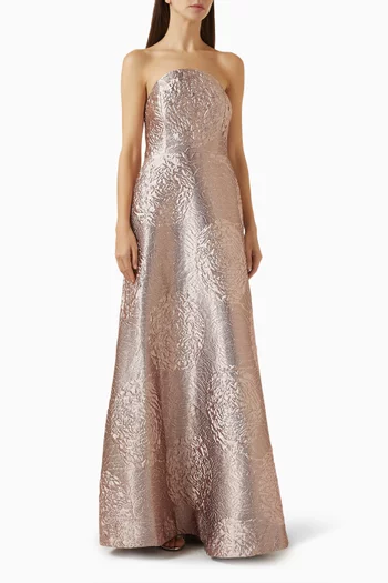 Strapless Gown in Jacquard
