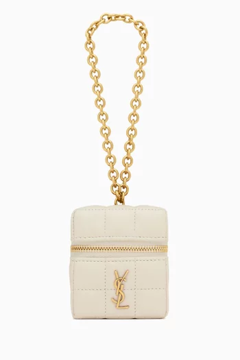 Cassandre Matelassé Carré Mini Cube on Chain in Lambskin