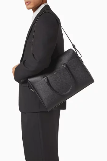 حقيبة عمل دفل جلد حبيبي