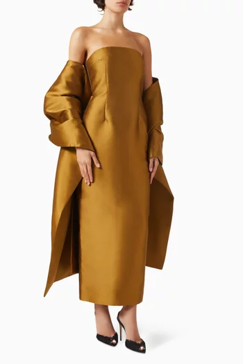 فستان ريني بشال وحافة فوق الكاحل