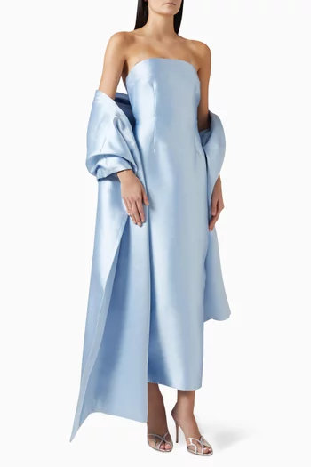 فستان ريني بشال وحافة فوق الكاحل