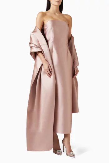 فستان ريني بشال وحافة فوق الكاحل