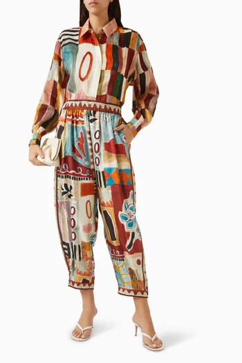 بنطال ميشيل بقصة ساق تضيق باتجاه الأسفل حرير