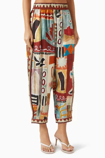 بنطال ميشيل بقصة ساق تضيق باتجاه الأسفل حرير