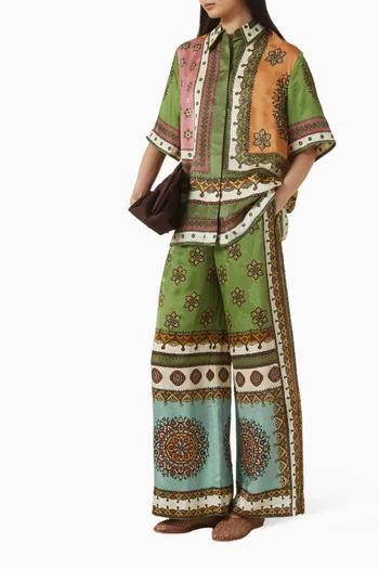 بنطال كونتينا بقصة ساق واسعة فيسكوز