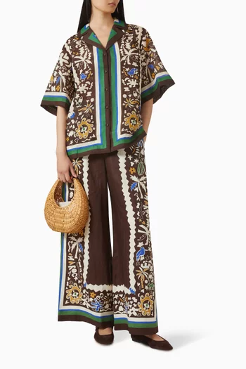 قميص ماروك مزين بنقشة قماش رامي