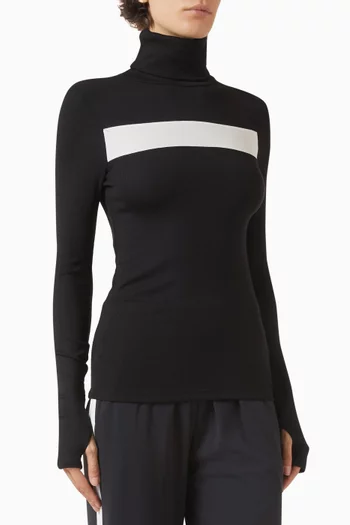 Lennon Rib Turtleneck in Jersey