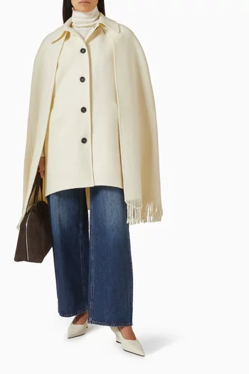 معطف بكاب وشرّابات مزيج صوف معتمد وفقًا لمعيار الصوف المسؤول